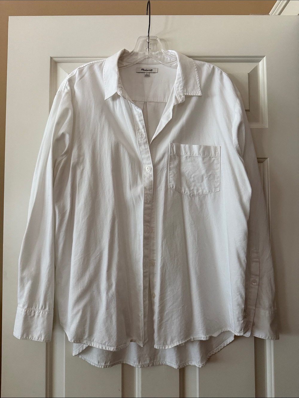 Madewell White Button-Down Shirt - Casual Long Sleeve